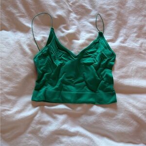 Free People Green Spaghetti Strap Crop Top